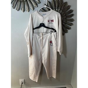 Keith Haring Women XL Love Heart Graphic Sweatshirt Jogger Lounge Set
